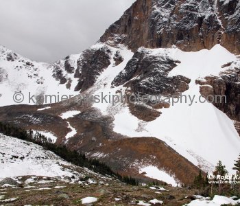 A view of Rockies (on right Mt. Edith Cavell) and a subalpine meadows at the end of the Cavell Meadows Trail