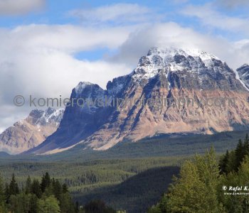 Canadian Rockies seen from Yellowhead highway near Moose Lake, British Columbia, Canada