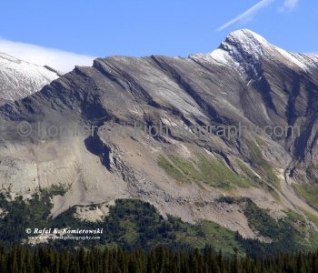 Amazing Geology of Rockies along Icefields Parkway,  Jasper National Park, Alberta, Canada