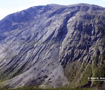 Amazing Geology of Rockies along Icefields Parkway,  Banff National Park, Alberta, Canada