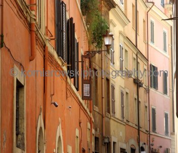 Colorful buildings near Fontana di Trevi,  the other side of Rome