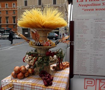 Menu at restaurant on Piazza Sant Apolinare, Rome.  Roman Pizza is still very good...actually we prefer the Neapolitan, which is the authentic Italian pizza
