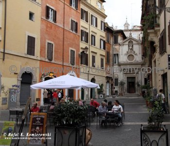 A little piazza near church Santa Barbara dei Librai, the other side of Rome