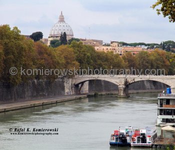 A view from Ponte Sisto  towards Vatican and Tiber River, Rome
