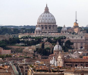A beautiful view of the Vatican from  Victor Emmanuel Monument Il Vitoriano,  Rome