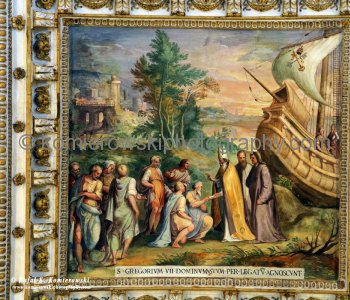The artwork on the ceiling at the Gallery of Maps or the Map Room, Vatican Museum,  Stato della Città del Vaticano