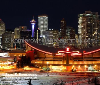 Calgary at Night After Christmas