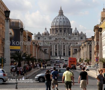 View of St. Peters Basilica  from the grounds next to Castel Sant Angelo, Rome