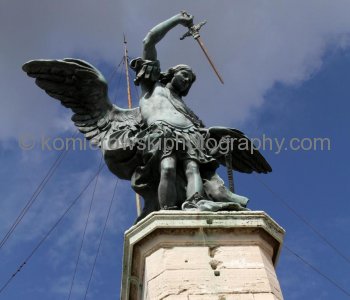 View of Angel at  the top of Castel Sant Angelo,    Rome
