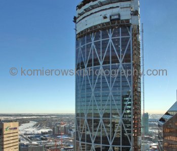 The Bow office tower under construction,   December 1,  2010 (view from TransCanada office tower),  Calgary, AB.