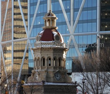 The Bow office tower under construction,   December 1,  2010 (view from ground level at TransCanada office tower)