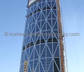 The Bow office tower under construction,   December 1,  2010 (view from ground level at TransCanada office tower)