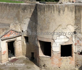 Close up to ancient City Walls next to Porta Marina at  entrance to Pompeii