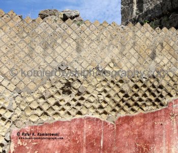 A pattern from an ancient wall located next to Temple of Apollo, Pompeii