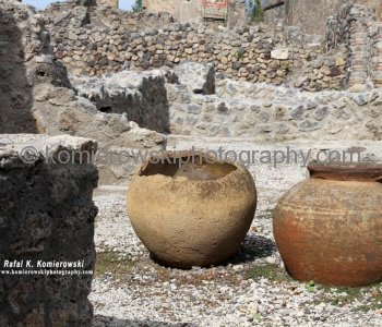 Ancient  clay vases in Pompeii