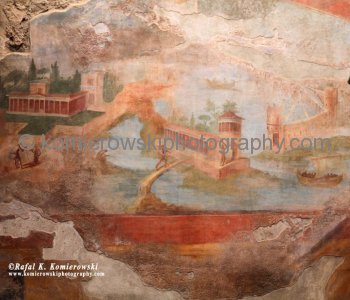 Close-up of an ancient courtyard desing and art,   Pompeii