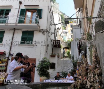 Amalfi - narrow alleyways wind through the town up the slopes between the sea and mountains