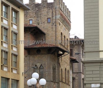 Medieval structure of the  Palazzo dellArte della Lana seen from Piazza della Repubblica, Florence