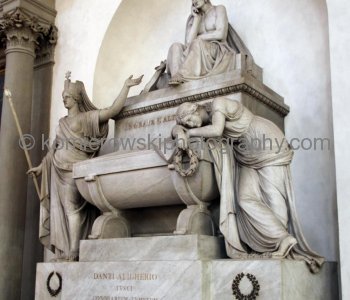 Basilica of Santa Croce in Florence. It is the burial place of some of the most illustrious Italians,  here Dante Alighieri a.k.,a. DANTE