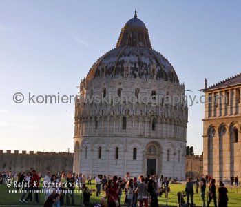 The Battistero or Baptistery , construction started in 1152 and was completed in the late fourteenth century with the addition of an eight-sided cupola