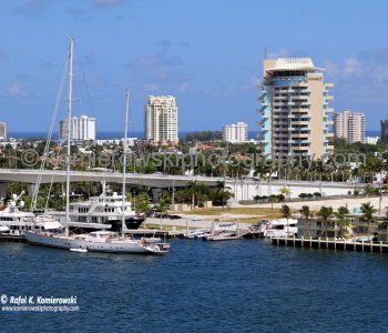 View of Fort Lauderdale from the upper deck of the Grand Princess, Port Everglades, Florida
