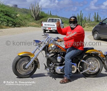 Biker leaving parking lot at Alta Vista Chapel