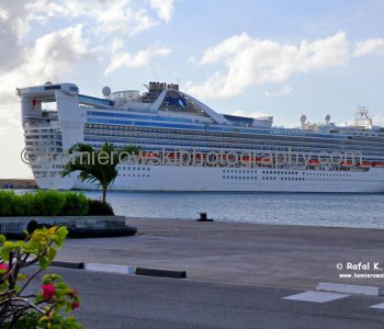 Grand Princess almost ready to departure from Bridgetown, Barbados to Kingstown, St. Vincent, Monday, March 7, 2011