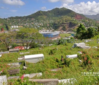 View of Island from old cemetery at the top of the hill near RC Cathedral, St. Georges, Grenada
