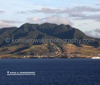 Passing Nevis island on the way to Basseterre port on St. Kitts island....