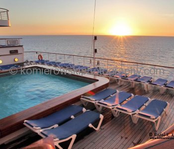 Minutes after spectacular sunrise (actual sunrise at 6:51)  on Caribbean Sea, Friday, March 11, 2011