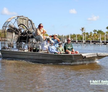 The airboat Everglades tour travels through the mangroves and marshlands...