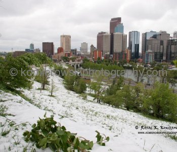 Site for the The Bow office tower under construction, May 24, 2007,  Calgary, AB.