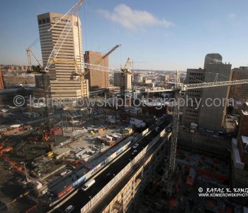The Bow office tower -  construction site, November 20,  2008,  Calgary, AB.