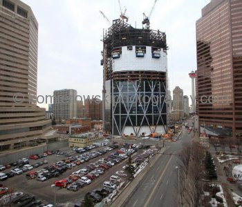 The Bow office tower -  under construction, January 20,  2010  (Viewed from 8th Floor),  Calgary, AB.