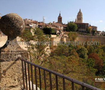 View of the back façade of the Segovia Cathedral, the ancient City Walls (8th century)...(photo taken on Sunday, October 16, 2011)