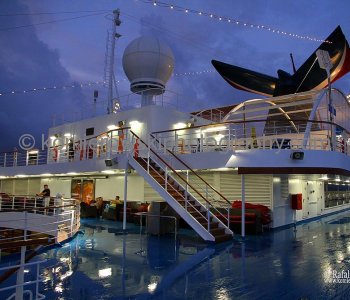 Carnival Magic at sunrise.. Atlantic Ocean, sailing Day 12,  November 8, 2011