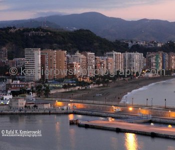 (sunrise) Malaga, Spain, Monday, October 31, 2011, Day 4, sunny +22C, light breeze 36^ 42’ 20”N,  4^ 24’ 54” West