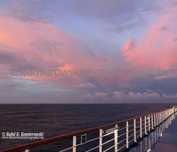 Monday, November 7, 2011 – Day 11, SUNRISE, Atlantic Ocean, ONE HOUR BACK, (Caribbean countdown – 3 days “till the islands” by the Carnival Magic) to Grand Bahamas