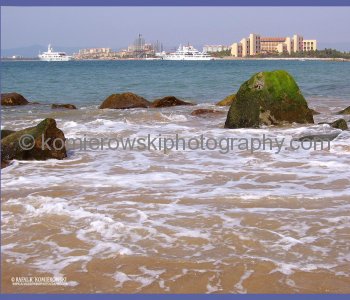 View towards hotels located in Nuevo Vallarta from Rio Pitillal