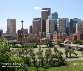 Calgary downtown before construcion of The Bow on June 21, 2007