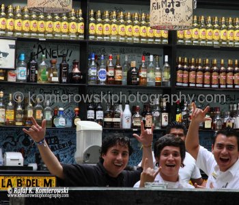 Preparing  afternoon drink at a bar located at Shopping Plaza near El Malecon Blvd and Paseo Diaz Ordaz.