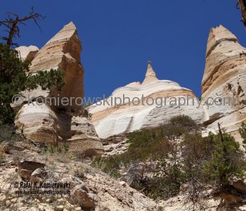 Kasha-Katuwe Tent Rocks National Monument, New Mexico, USA. The hoodoos, erosional cones, and pedestal rocks that characterize Tent Rocks form as the result of differential erosion ..