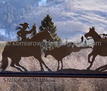 West of Longview  (Steel silhouette entrance gate)