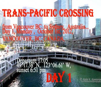 Trans-Pacific Crossing, Vancouver, Canada to Sydney, Australia
