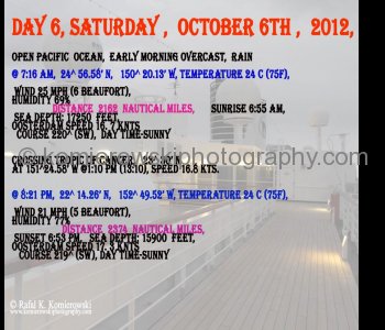 Day 6, Saturday, October 6, 2012,  MS Oosterdam, Holland America Line.