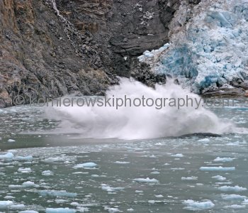 Sawyer Glacier in Tracy Arm Fjord, Calving a Large Iceberg