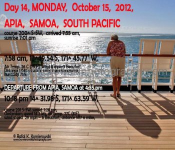 Day 14, MONDAY ,  October 15th ,  2012,  South  Pacific, Port of APIA,  SAMOA