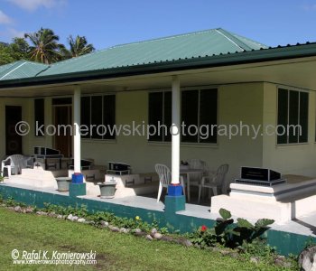 Tombs  and house....Upolu island, Samoa