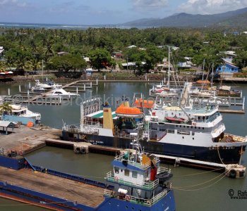 Apia port viewed from the 10th deck of MS Oosterdam, Samoa