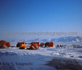 Canadian Arctic, Axel Heiberg Island, April 1975, -40C.  Good Friday Bay at Axel Heiberg Island. Recovering after five day long blizzard.